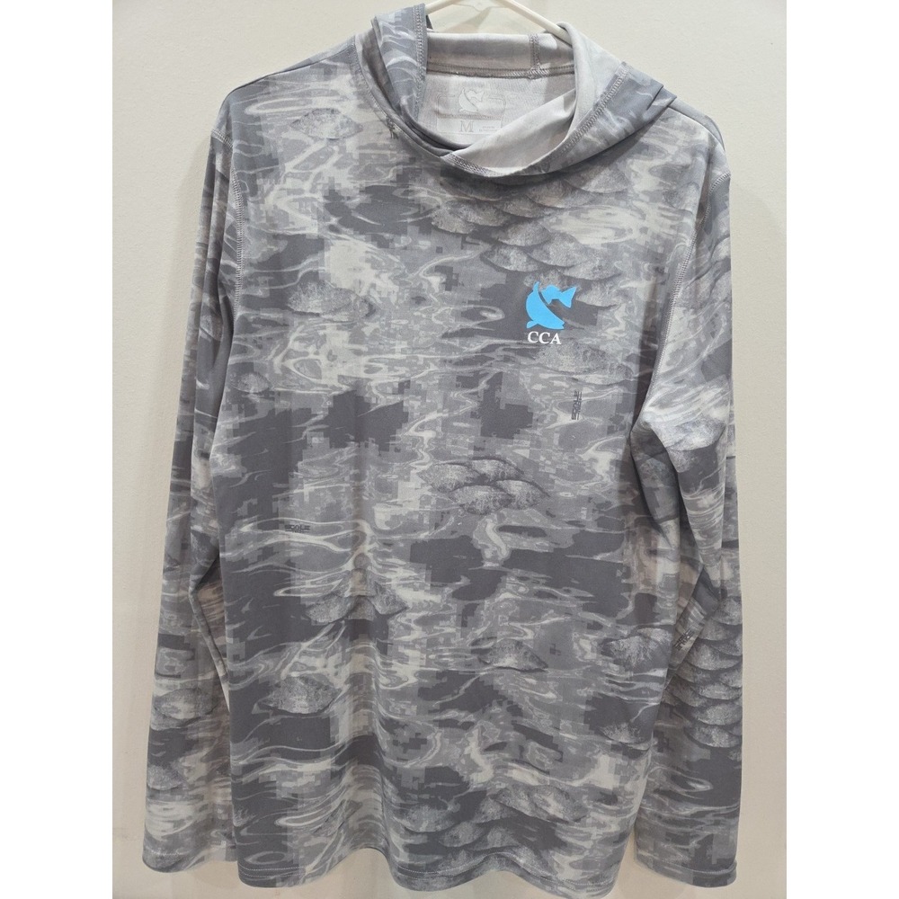 Coastal Conservation Association Fishing Hooded Long Sleeve Mens Pullover Medium